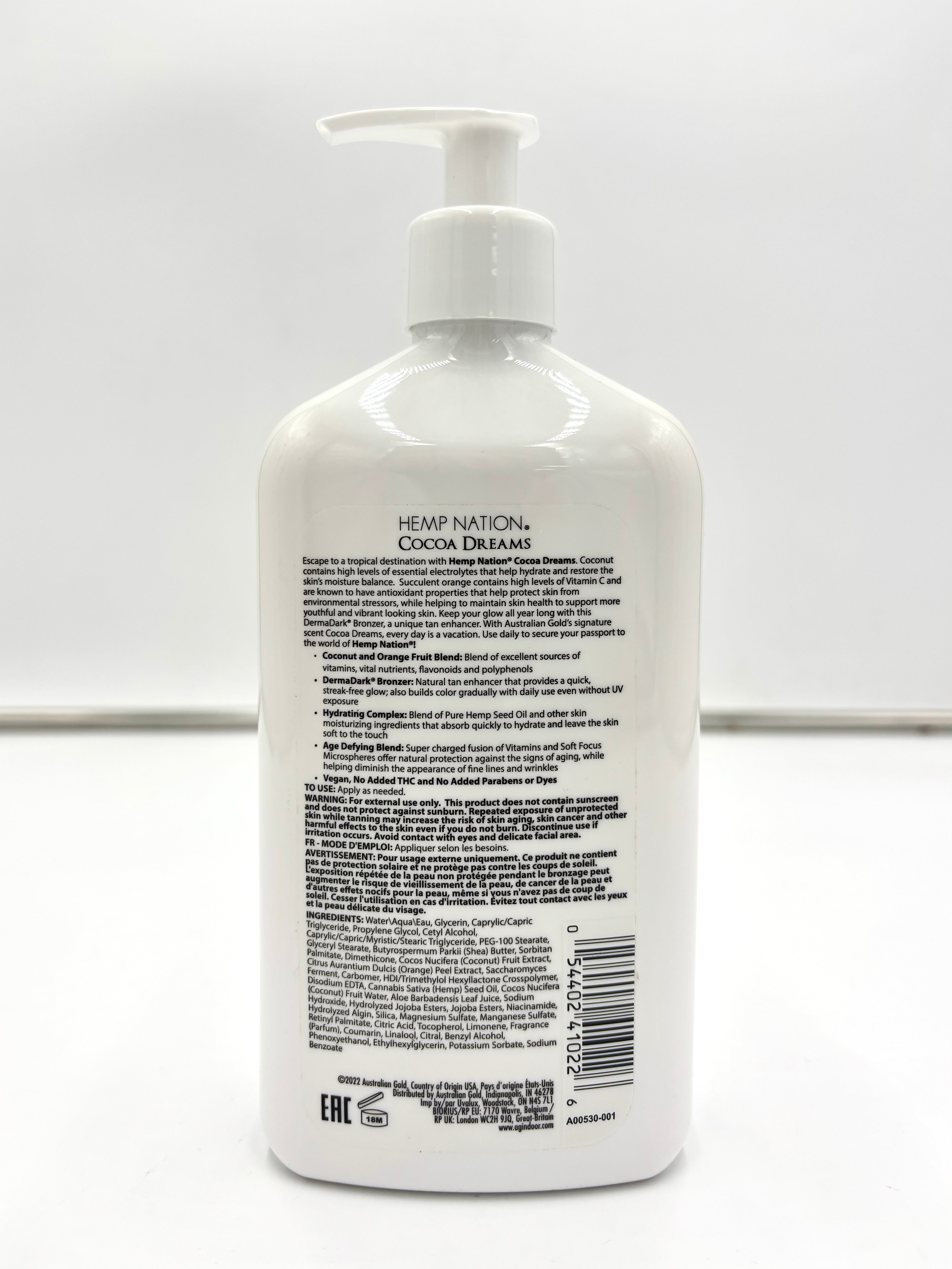 Hemp Nation Cocoa Dreams Moisturizing Tan Extender