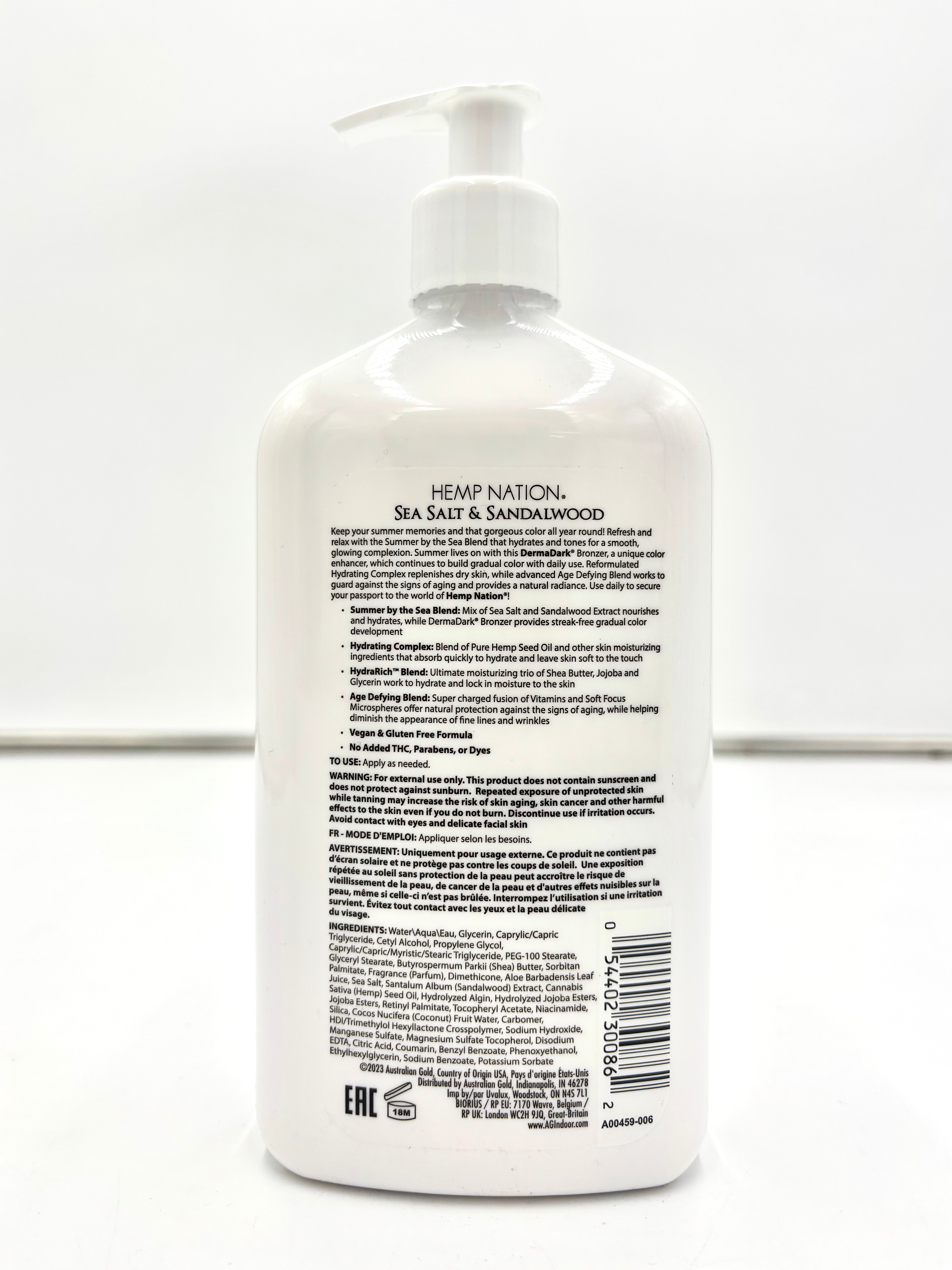 Hemp Nation Sea Salt & Sandalwood Moisturizing Tan Extender