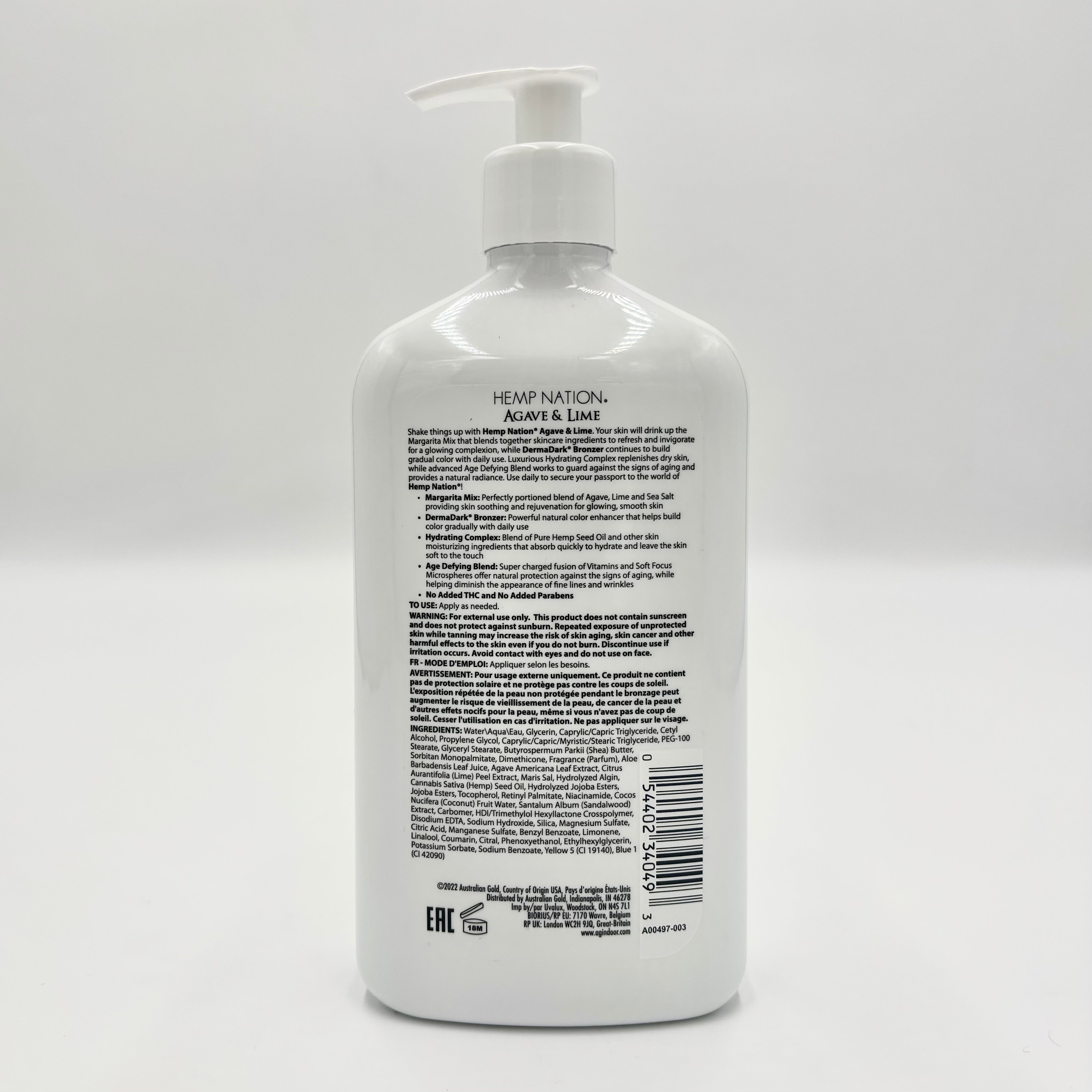 Hemp Nation Agave & Lime Moisturizing Tan Extender