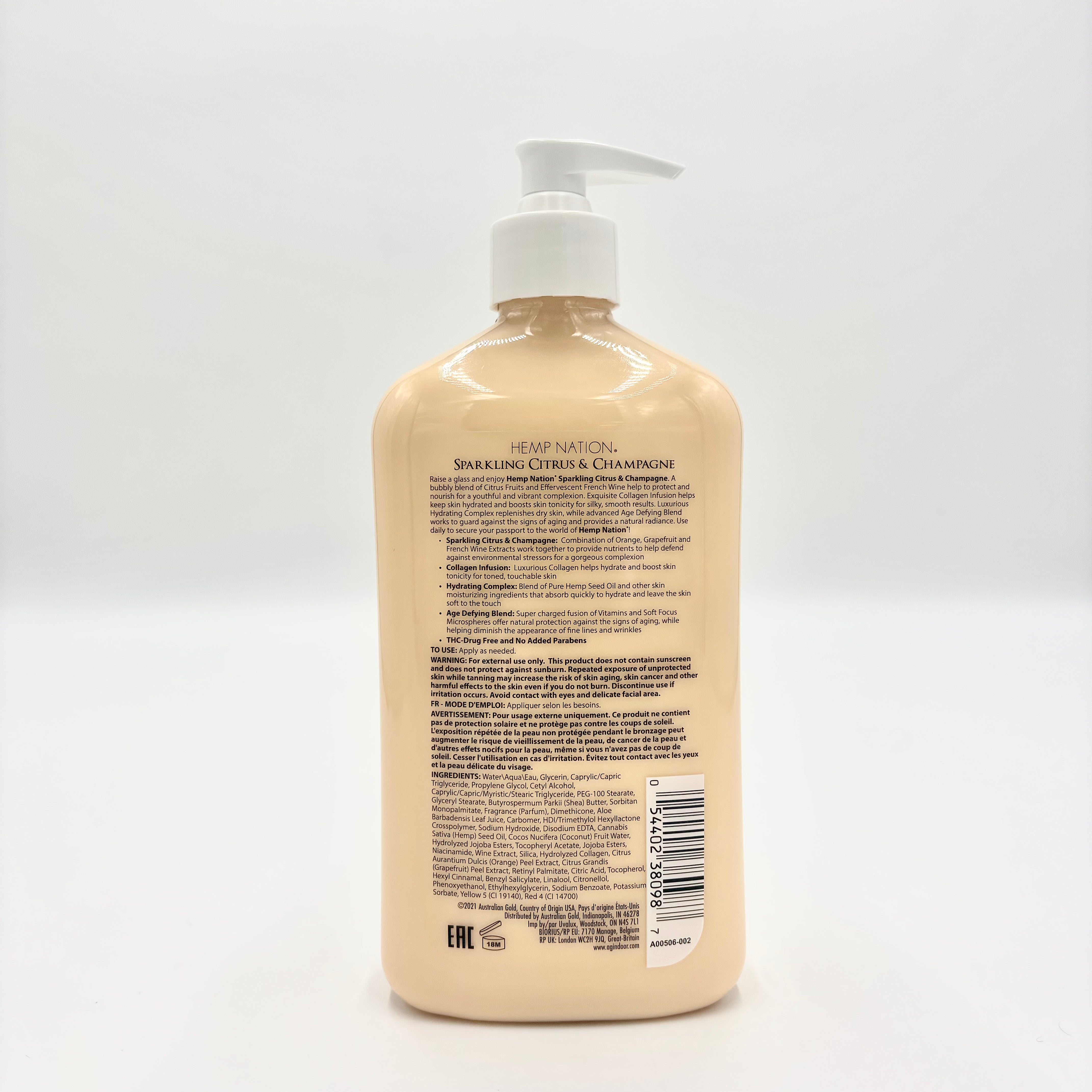 Hemp Nation Sparkling Citrus & Champagne Moisturizing Tan Extender